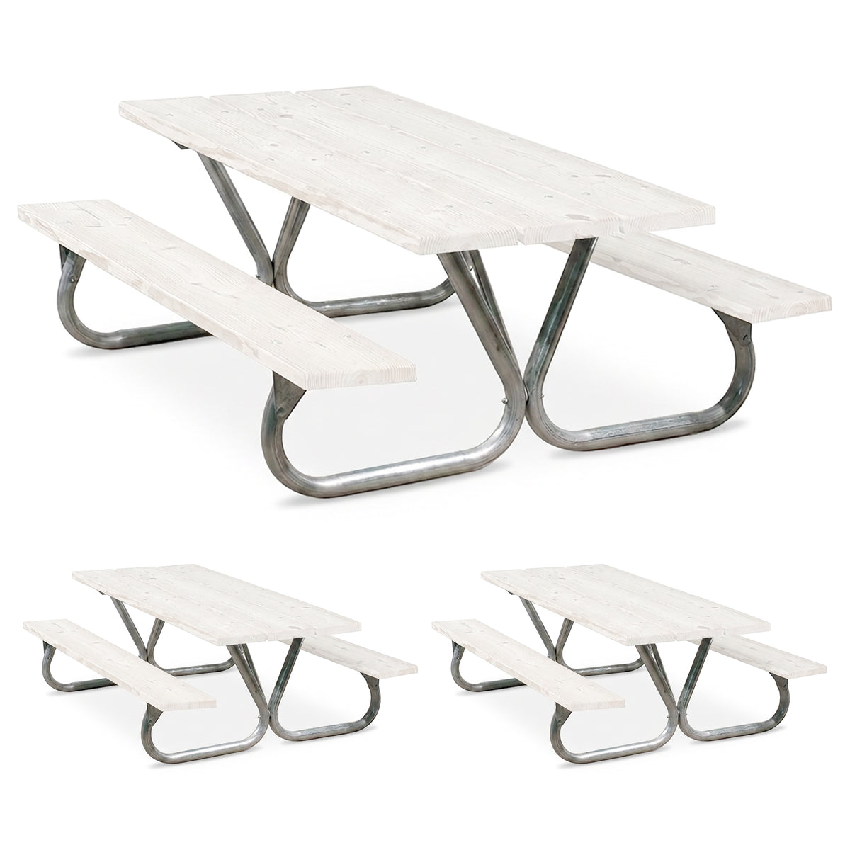 Pilot Rock 3 Pack 6'/8' Outdoor Steel Non Tip Picnic Table Leg Kits (Frame Only)