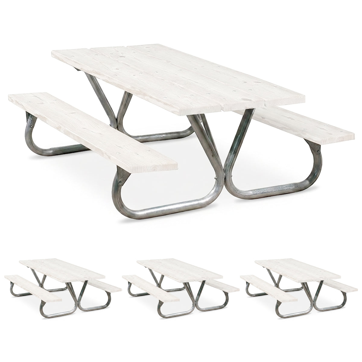 Pilot Rock 4 Pack 6'/8' Outdoor Steel Non Tip Picnic Table Leg Kits (Frame Only)
