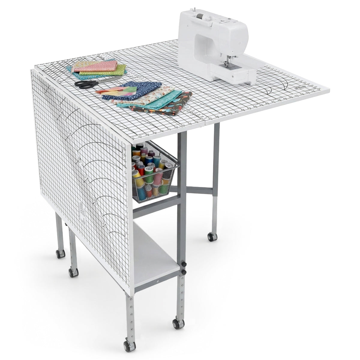 Sew Ready Foldable Hobby and Cutting Grid Table with Storage for Arts and Crafts