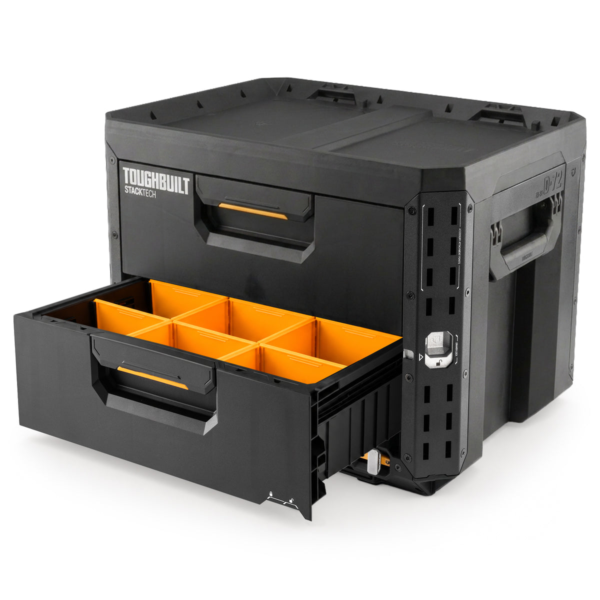 ToughBuilt StackTech 2-Drawer Locking Box, Plastic Storage Tool & Gear Organizer - VMInnovations