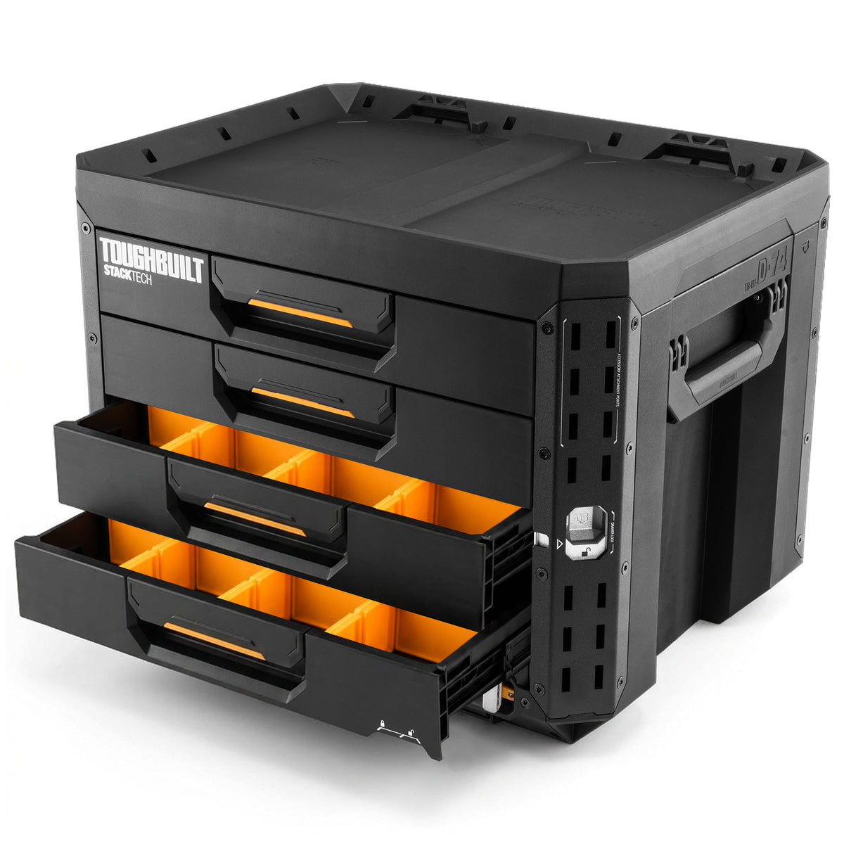 ToughBuilt StackTech 4-Drawer Locking Box, Plastic Storage Tool & Gear Organizer - VMInnovations
