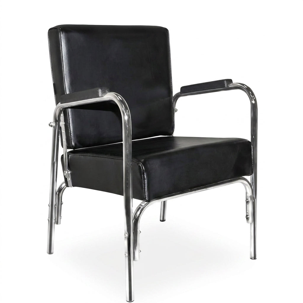 PureSana 5 Pack Chromium Ella Professional Auto Reclining Shampoo Chair, Black