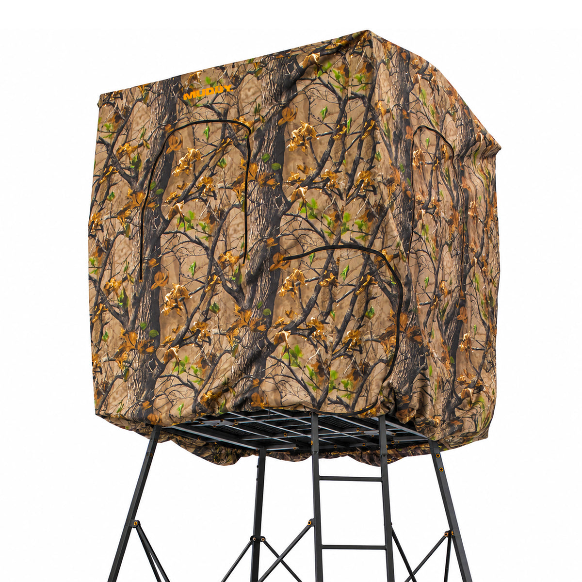 Muddy Steel 7 Ft Quad Pod Blind Kit Roof Enclosure w/ 4 Zippered Windows (Used)