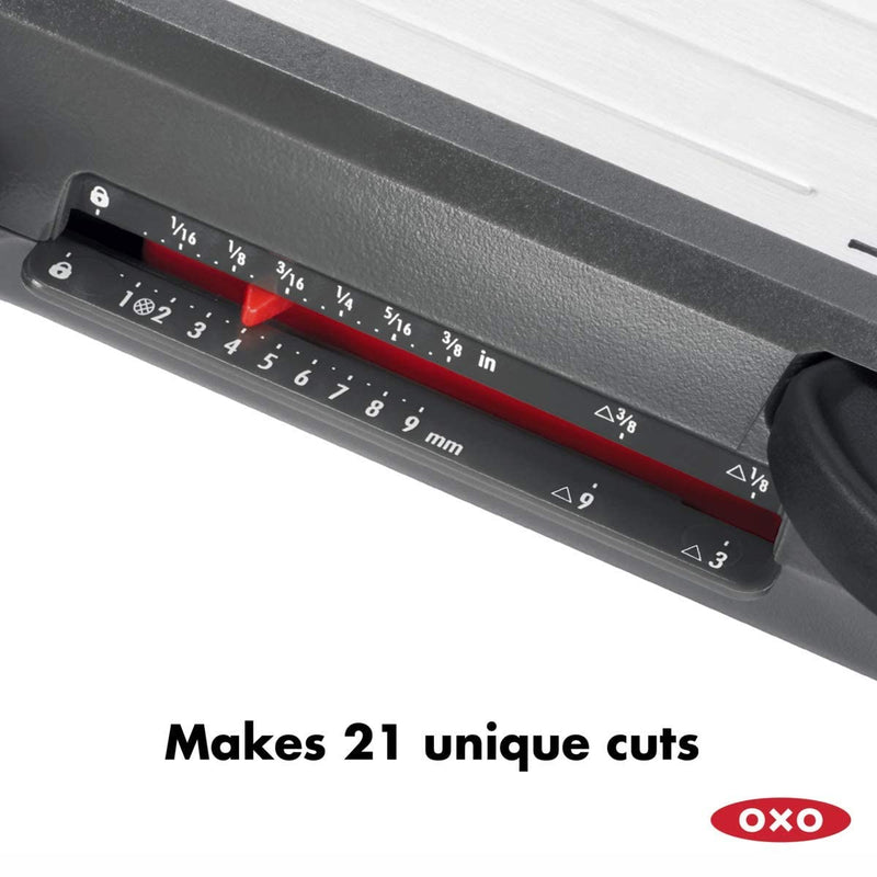 OXO Good Grips Manual Chefs Stainless Steel Mandoline Slicer with 21 Settings