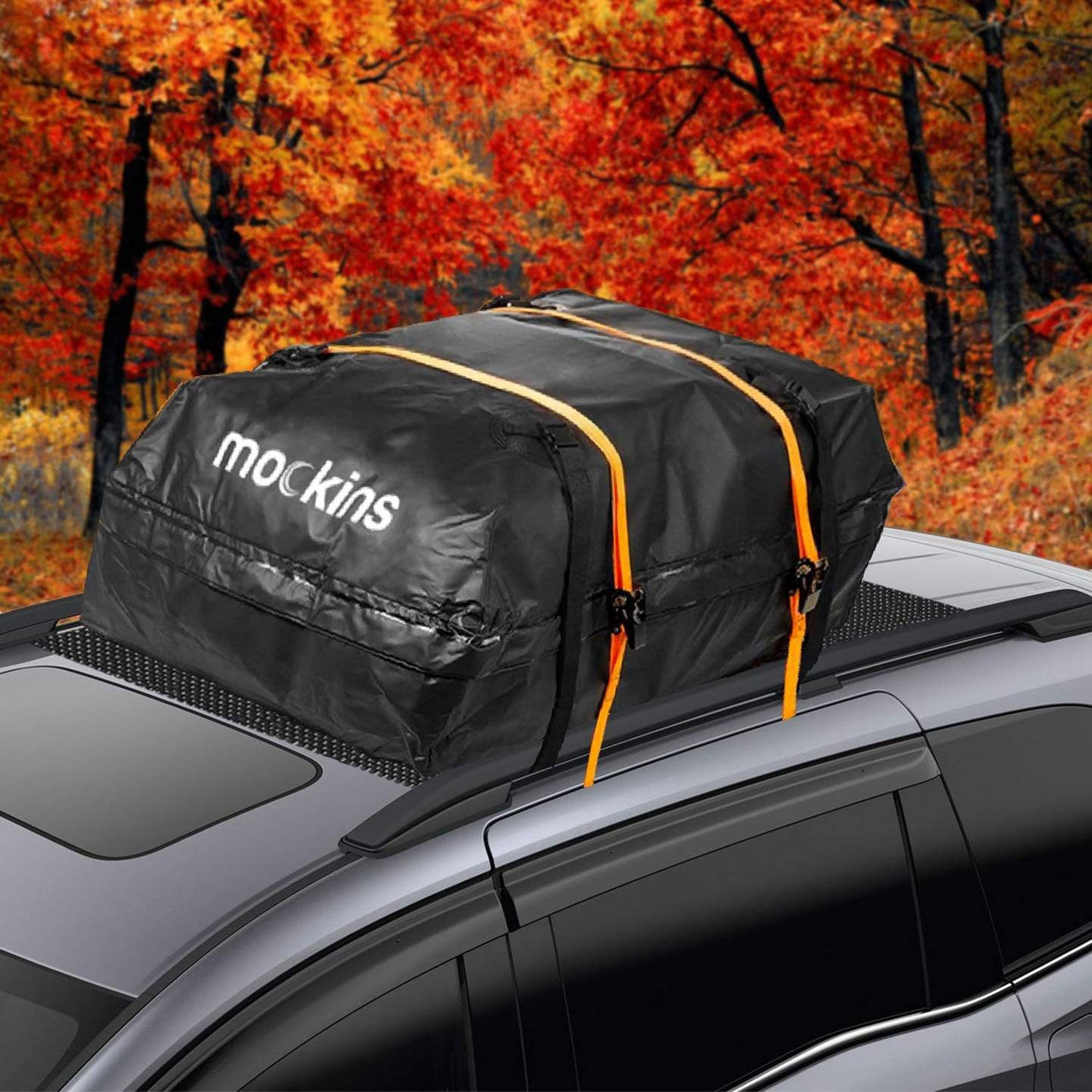 Mockins Extendable Rooftop Rack with Bungee Net, Straps, & Cargo Bag (Open Box) - VMInnovations