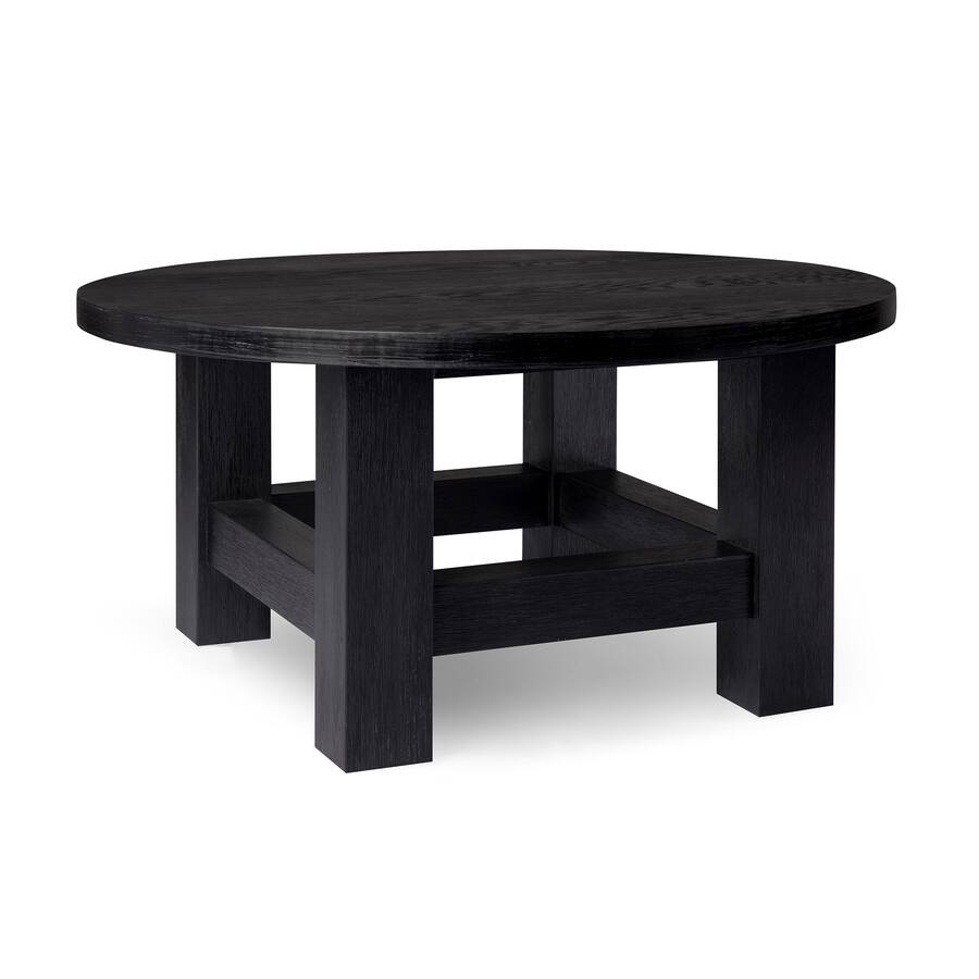 Maven Lane Marco Wooden Coffee Table Rustic Accent Furniture, Black (Open Box) - VMInnovations