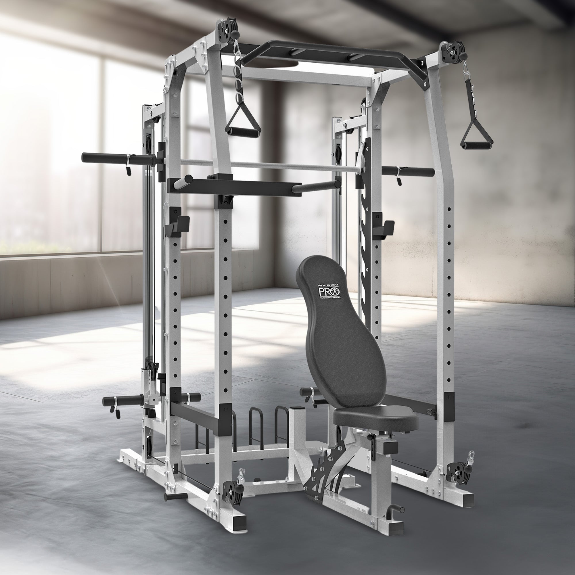 Marcy SM-7362 Pro Smith Machine Home Gym System for Full Body Training, Black - VMInnovations