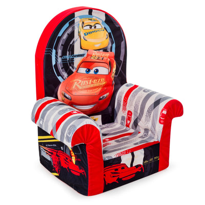 Marshmallow Furniture Comfortable Foam Toddler High Back Chair, Disney's Cars 3