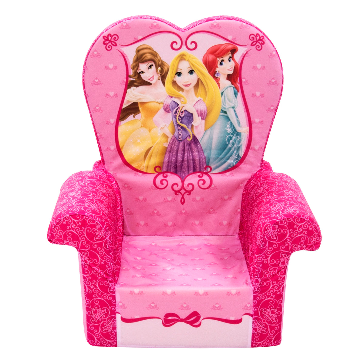 Marshmallow Furniture Comfy Foam Toddler Kid's High Back Chair, Princess