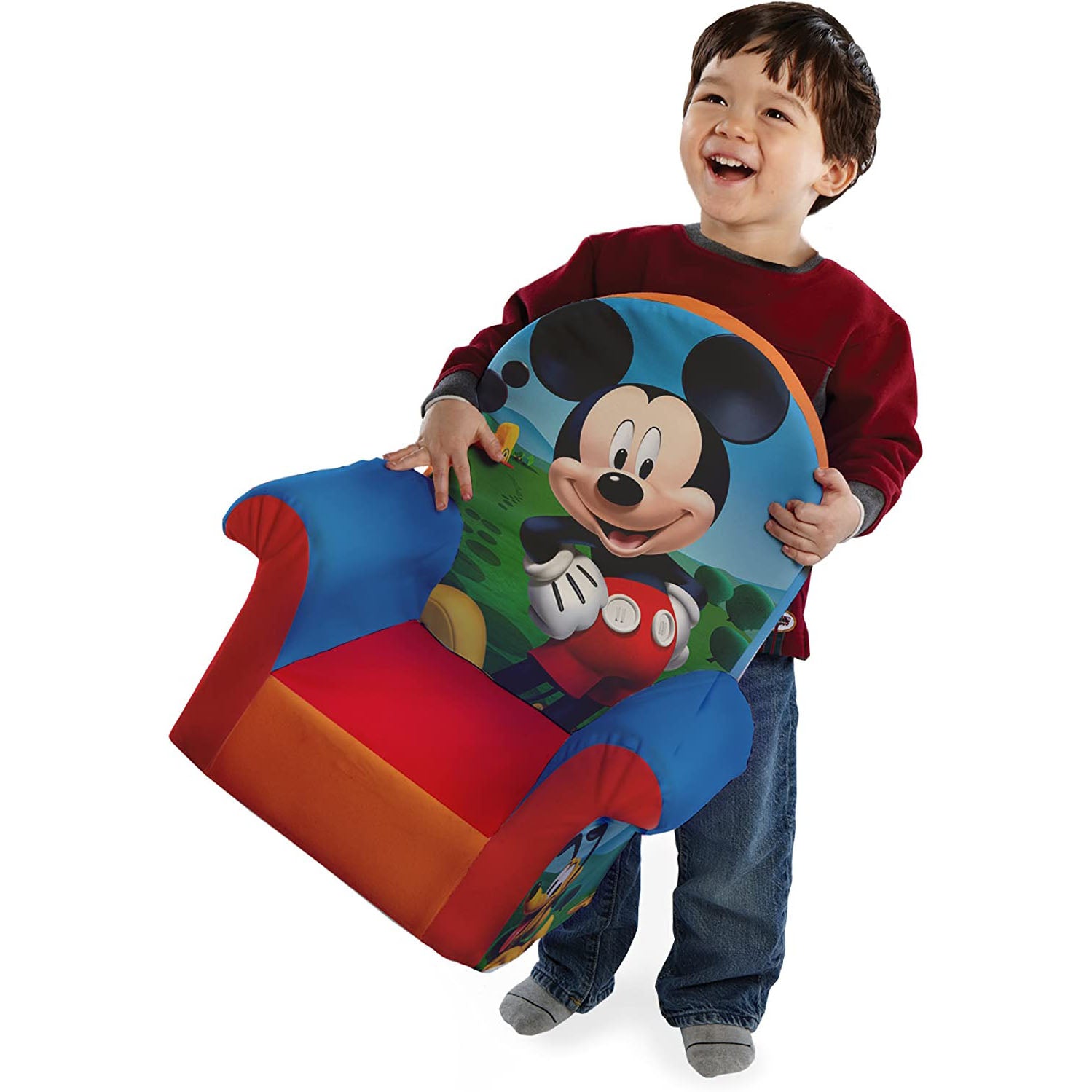 Marshmallow Furniture Comfortable Foam Toddler Kid Chair, Mickey Mouse Clubhouse