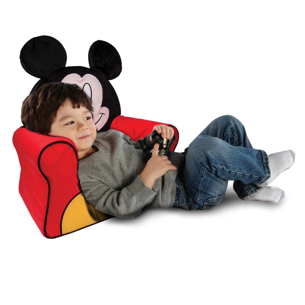 Marshmallow Furniture Comfy Foam Toddler Couch & Chair Package, Mickey Mouse