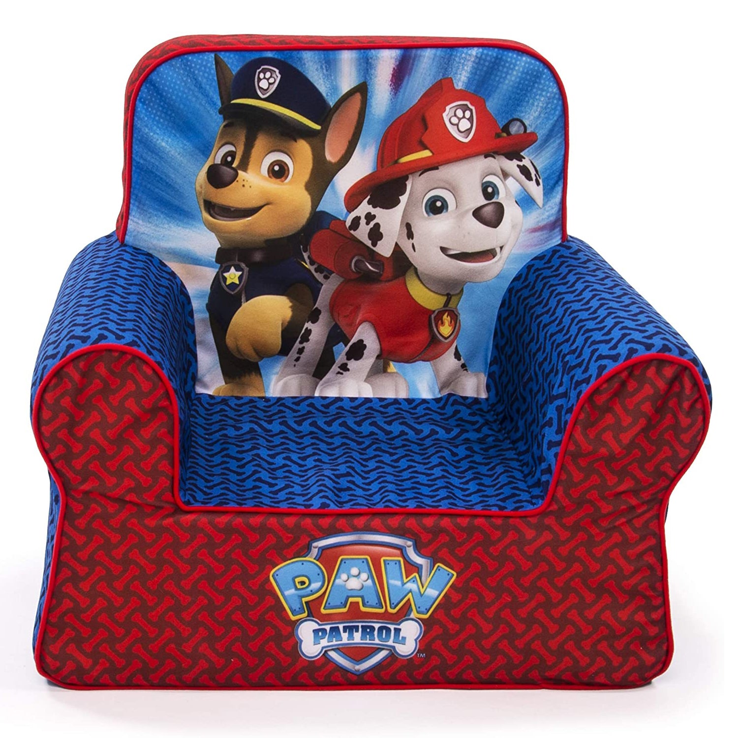 Marshmallow Furniture Comfy Foam Toddler Couch & Chair Package 1, Paw Patrol