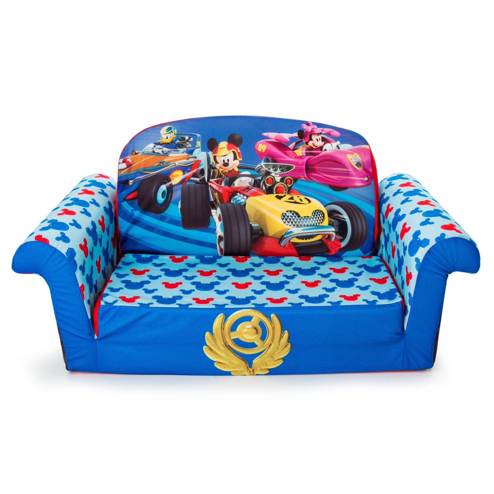 Marshmallow Furniture 2-in-1 Couch Bed, Disney Mickey Mouse Roadsters
