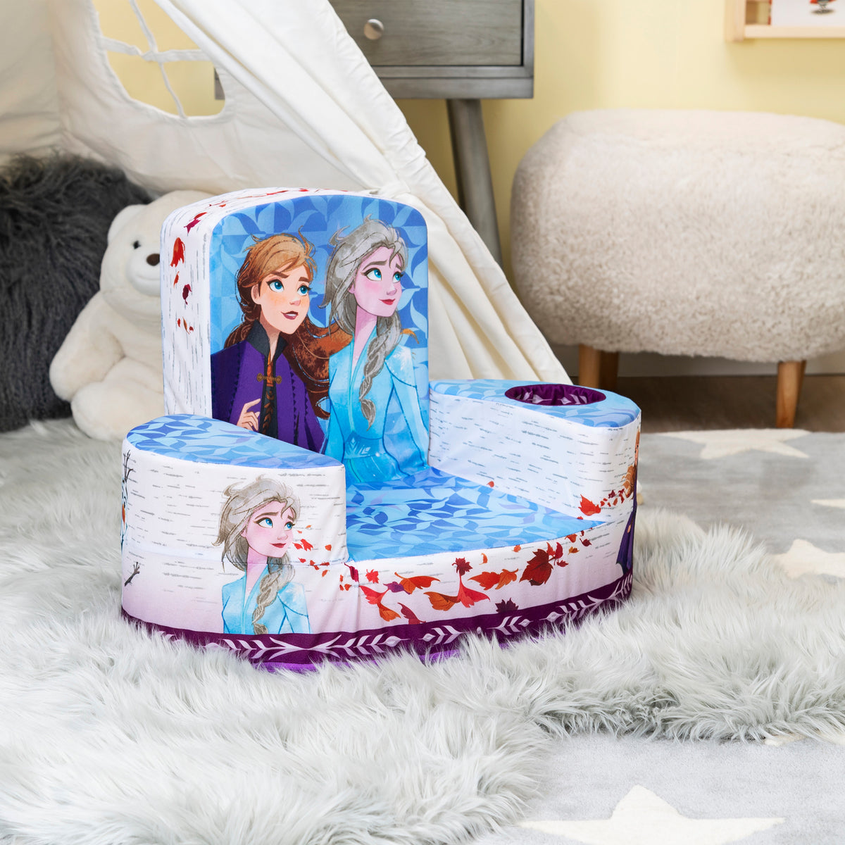 Marshmallow Furniture Flip-See-Do Comfy Foam Toddler Chair, Disney's Frozen 2