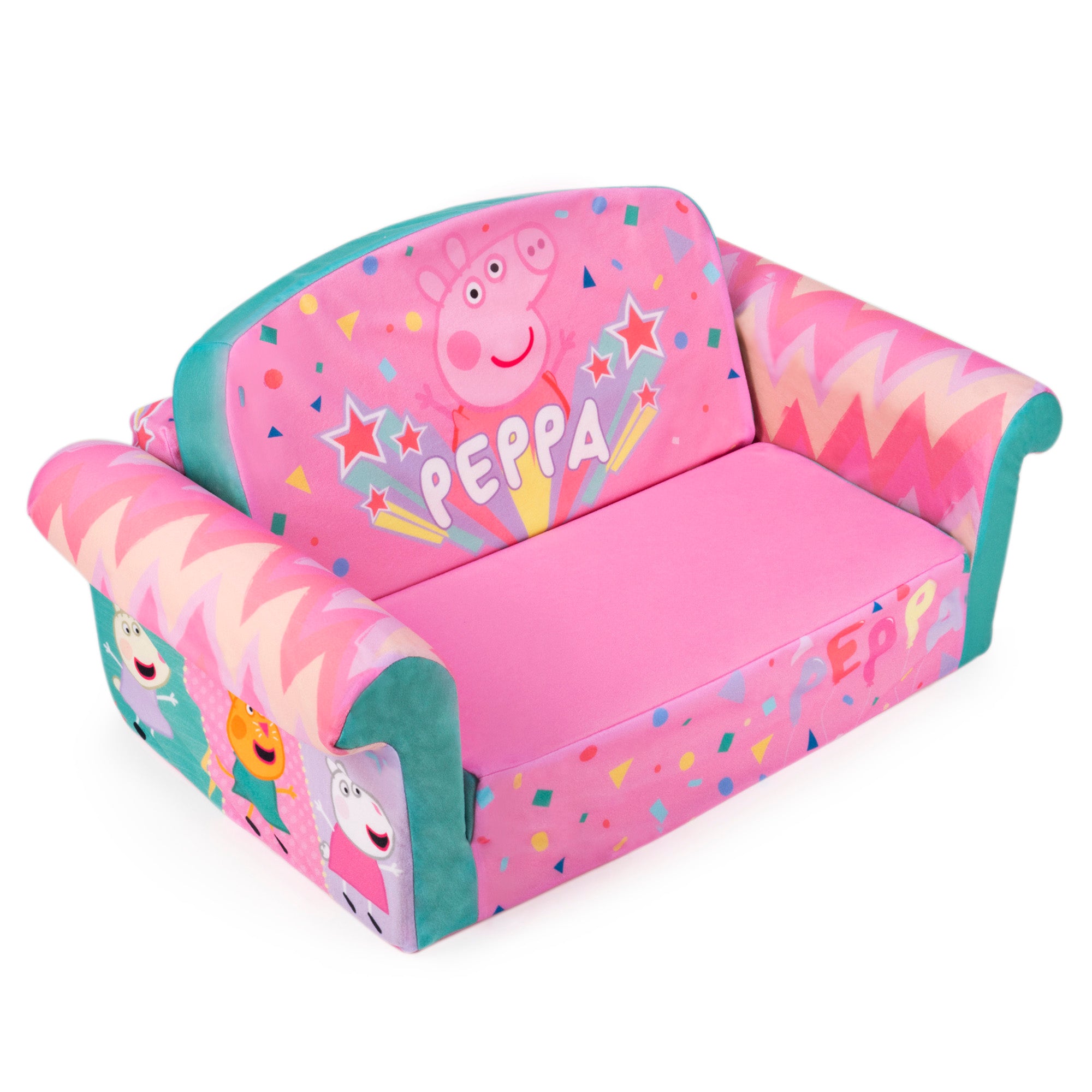Marshmallow Furniture 2-in-1 Flip Open Kids Couch Bed, Peppa Pig (Open Box)