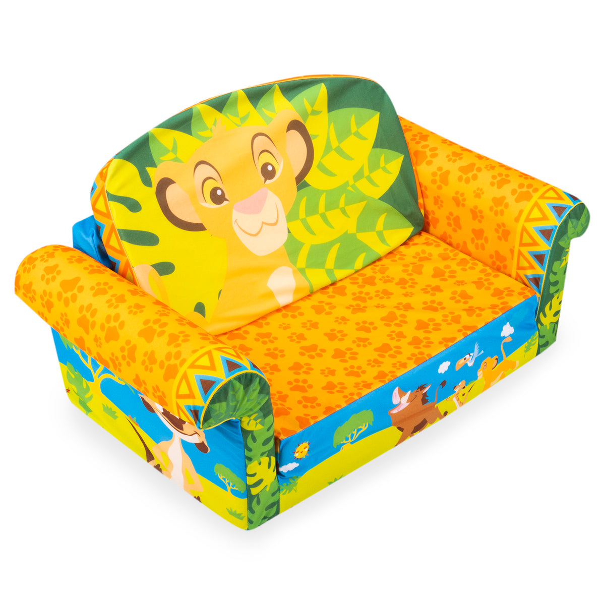 Marshmallow Furniture Comfy Foam Toddler Couch & Chair Package, The Lion King