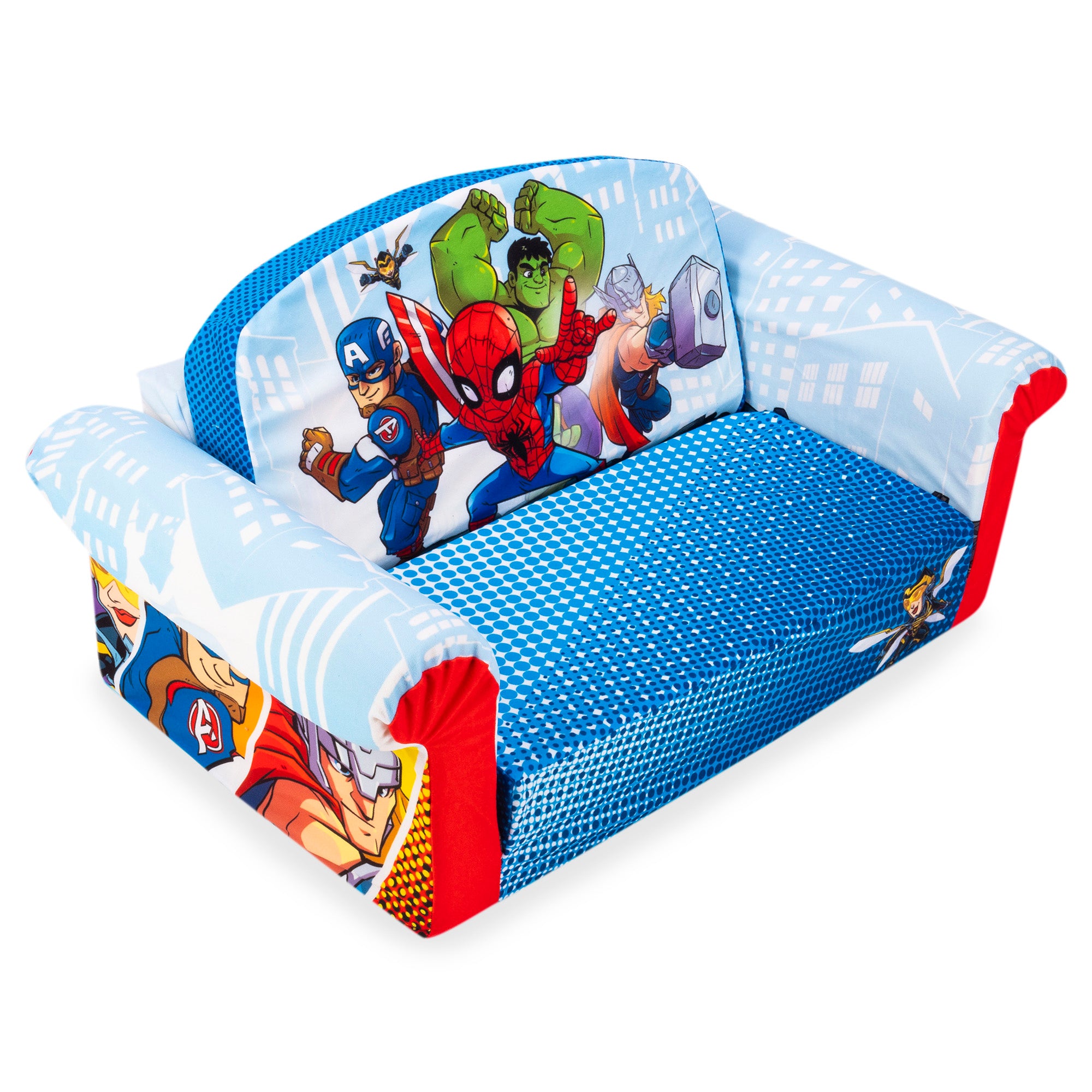 Marshmallow Furniture 2-in-1 Flip Open Couch Bed Furniture, Marvel Super Heroes