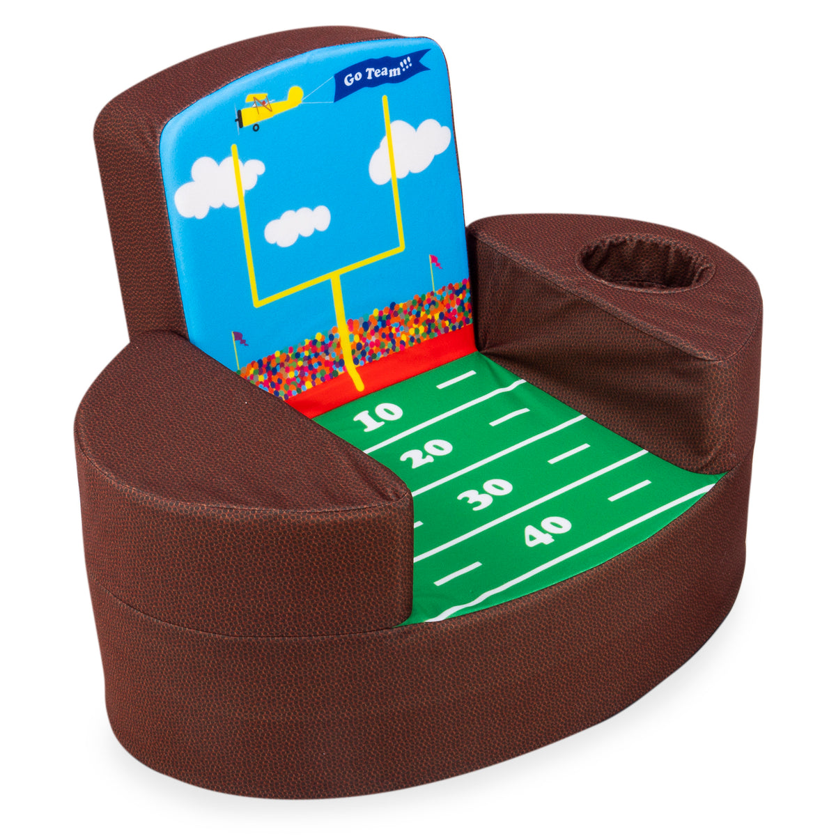 Marshmallow Furniture Flip-See-Do 4-in-1 Foam Toddler Chair, Football