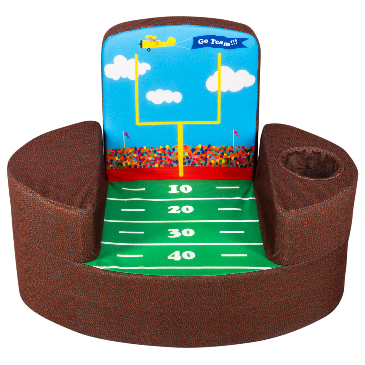 Marshmallow Furniture Flip-See-Do 4-in-1 Foam Toddler Chair, Football