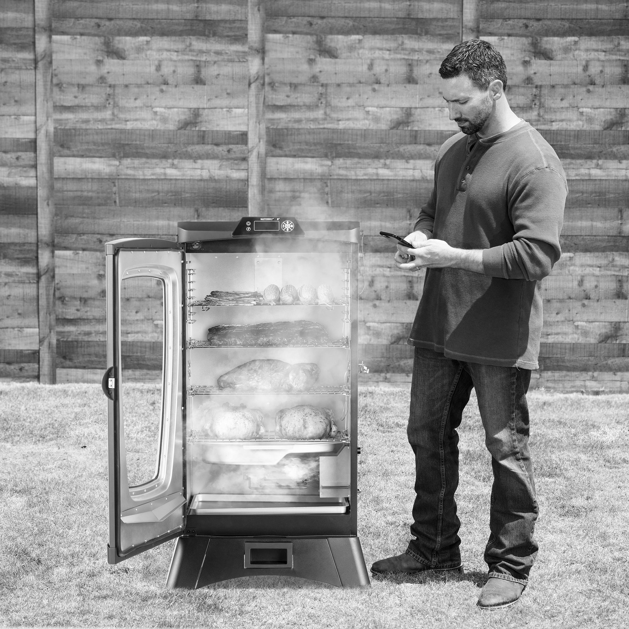Masterbuilt Intelligent Bluetooth Digital Electric BBQ Smoker, 40 Inch(Open Box)