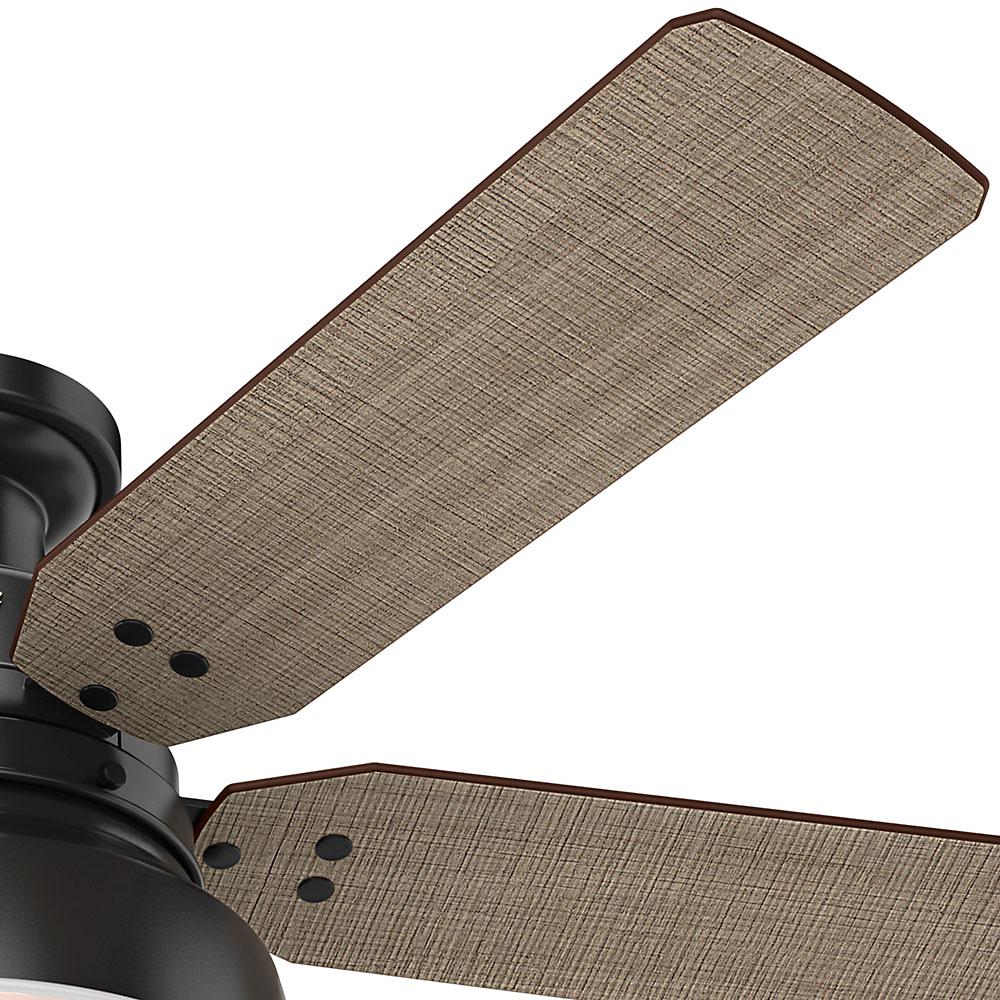Hunter Mill Valley 52" Quiet Indoor/Outdoor Ceiling Fan w/ LED Light Kit, Black