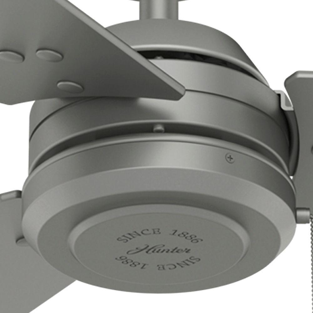 Hunter Cassius 52" Indoor & Outdoor Ceiling Fan with Pull Chain, Matte Silver