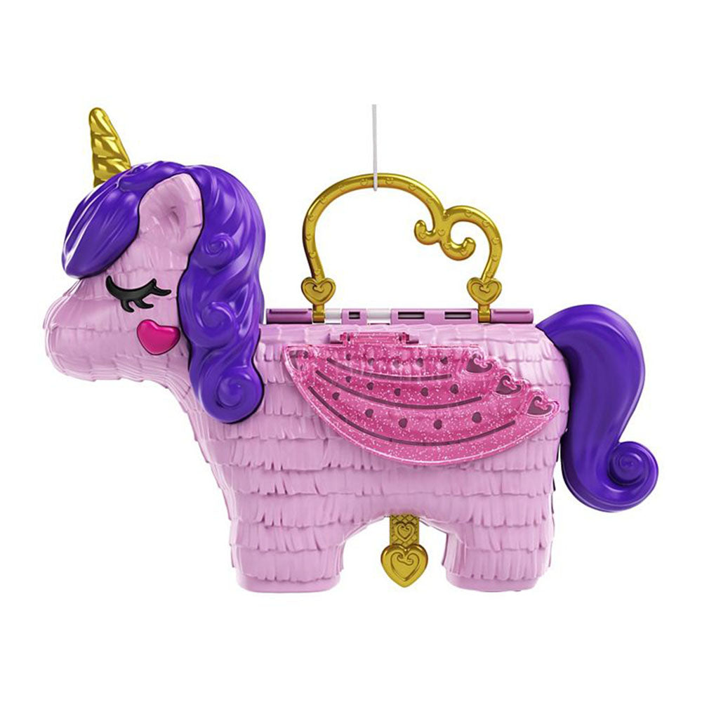 Polly Pocket Unicorn Party Playset House with 25 Surprise Trinkets and 2 Dolls