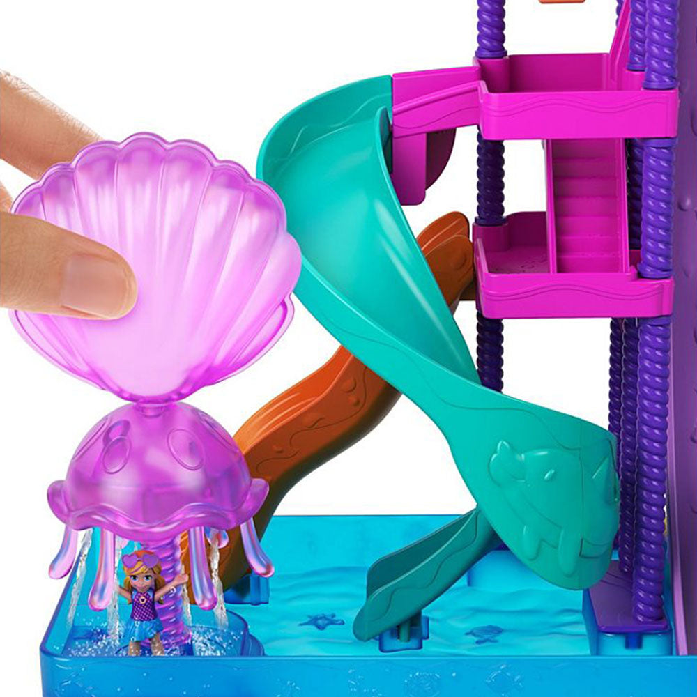 Polly Pocket Pollyville Super Slidin' Water Park with Micro Polly and Lila Dolls
