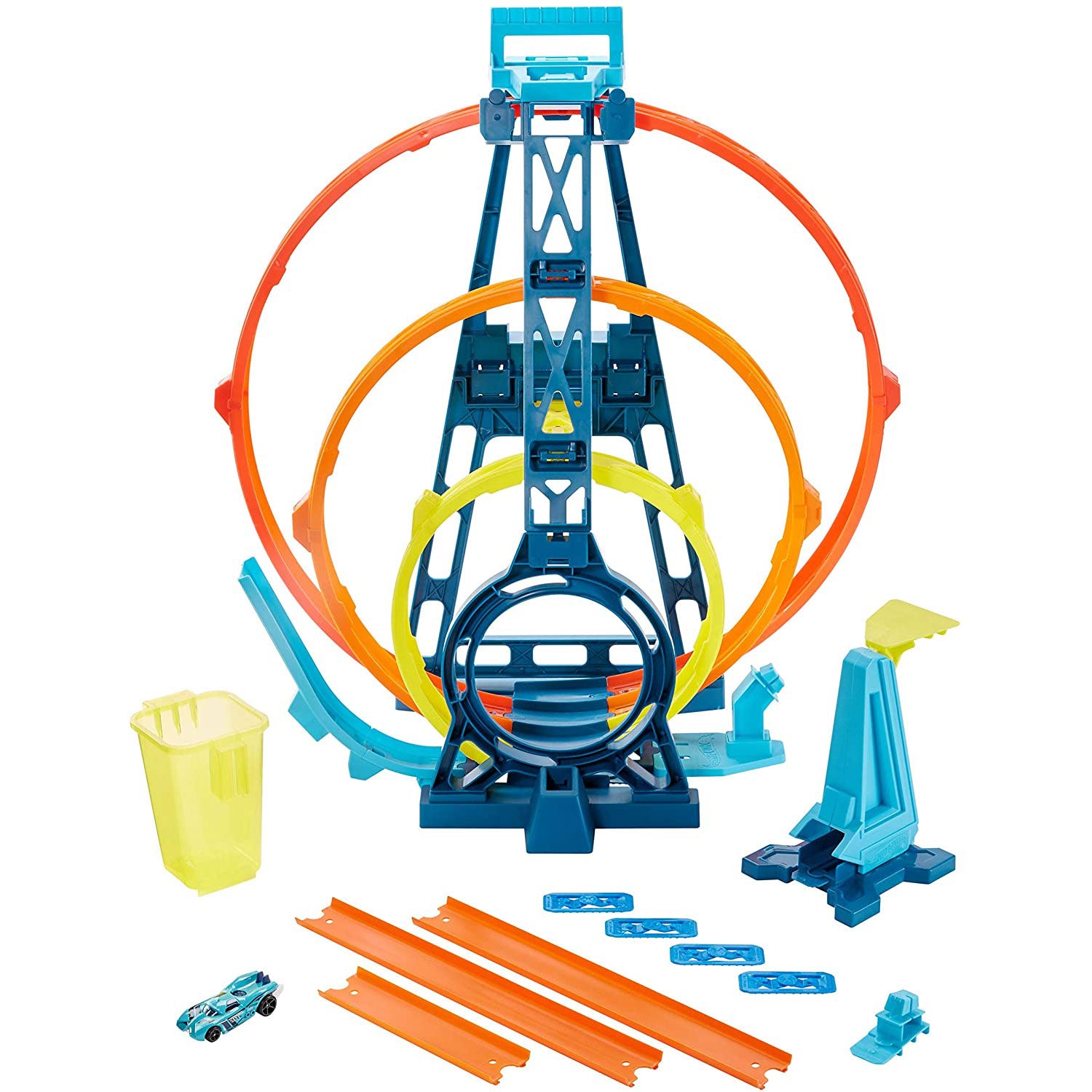 Hot Wheels GYP65 Track Builder Unlimited Triple Loop Jump Stunt Kit with Vehicle - VMInnovations