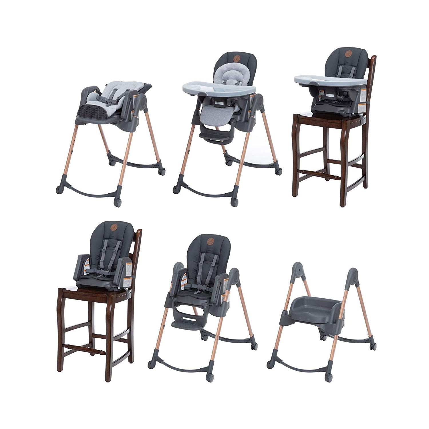 Maxi-Cosi Minla 6-in-1 Indoor Adjustable Children's High Chair, Essential Blue
