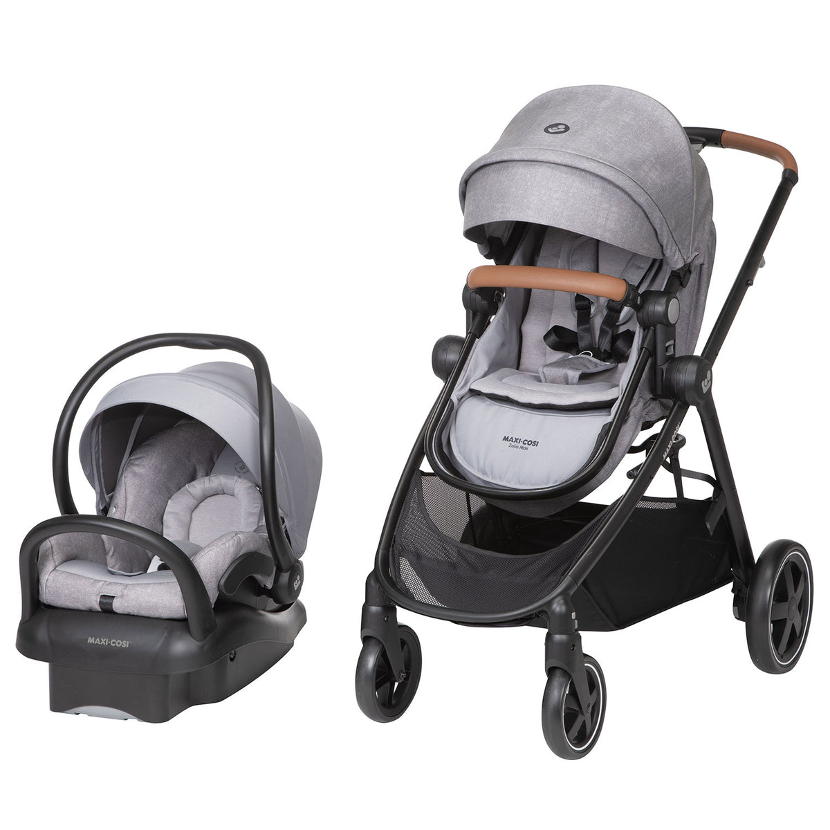 Maxi-Cosi Zelia 5 in 1 Max Travel System Stroller w/ Mico Max 30 Car Seat, Gray - VMInnovations