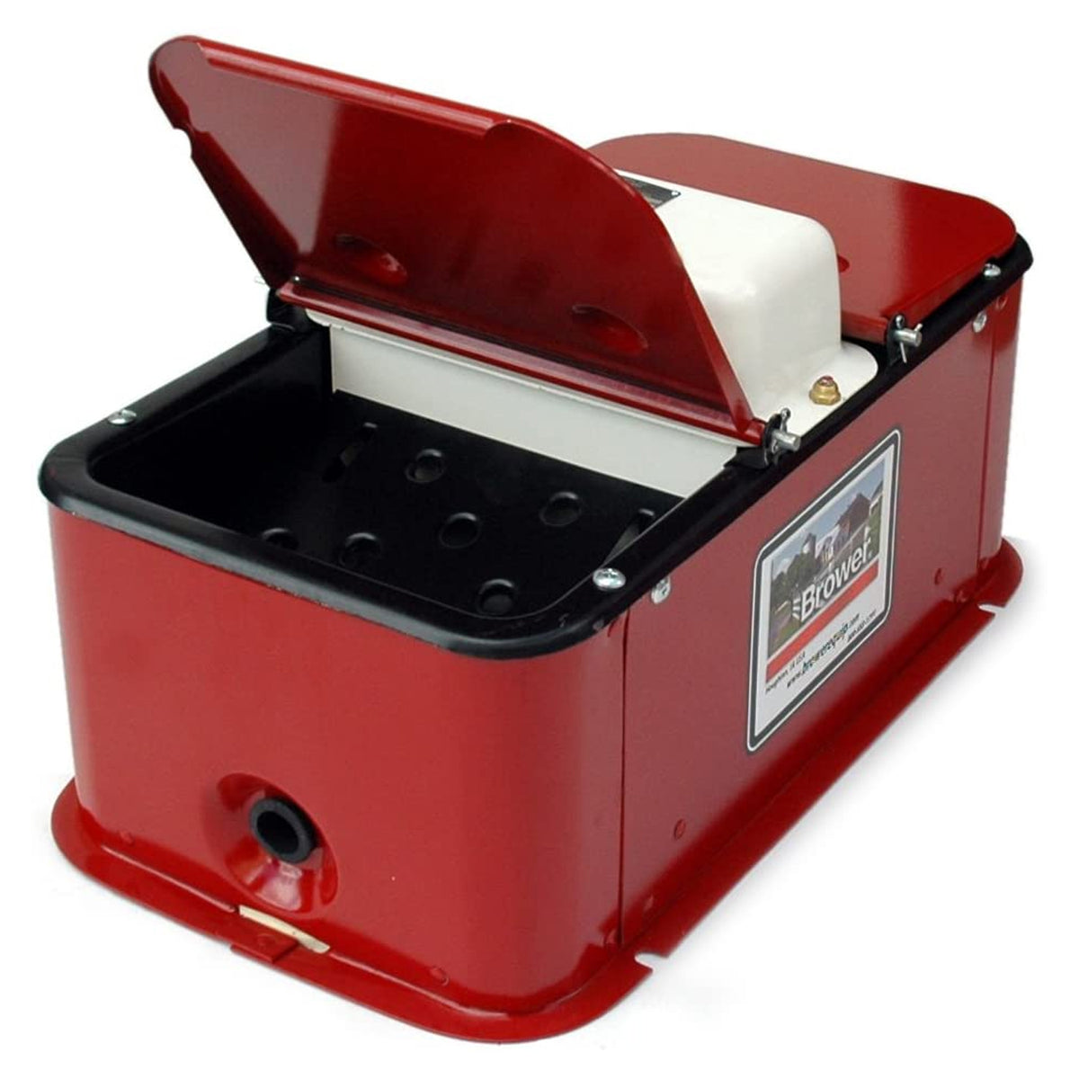 Insulated Steel Heated Livestock Hog Drinker with Lid & Mud Grates (Open Box) - VMInnovations