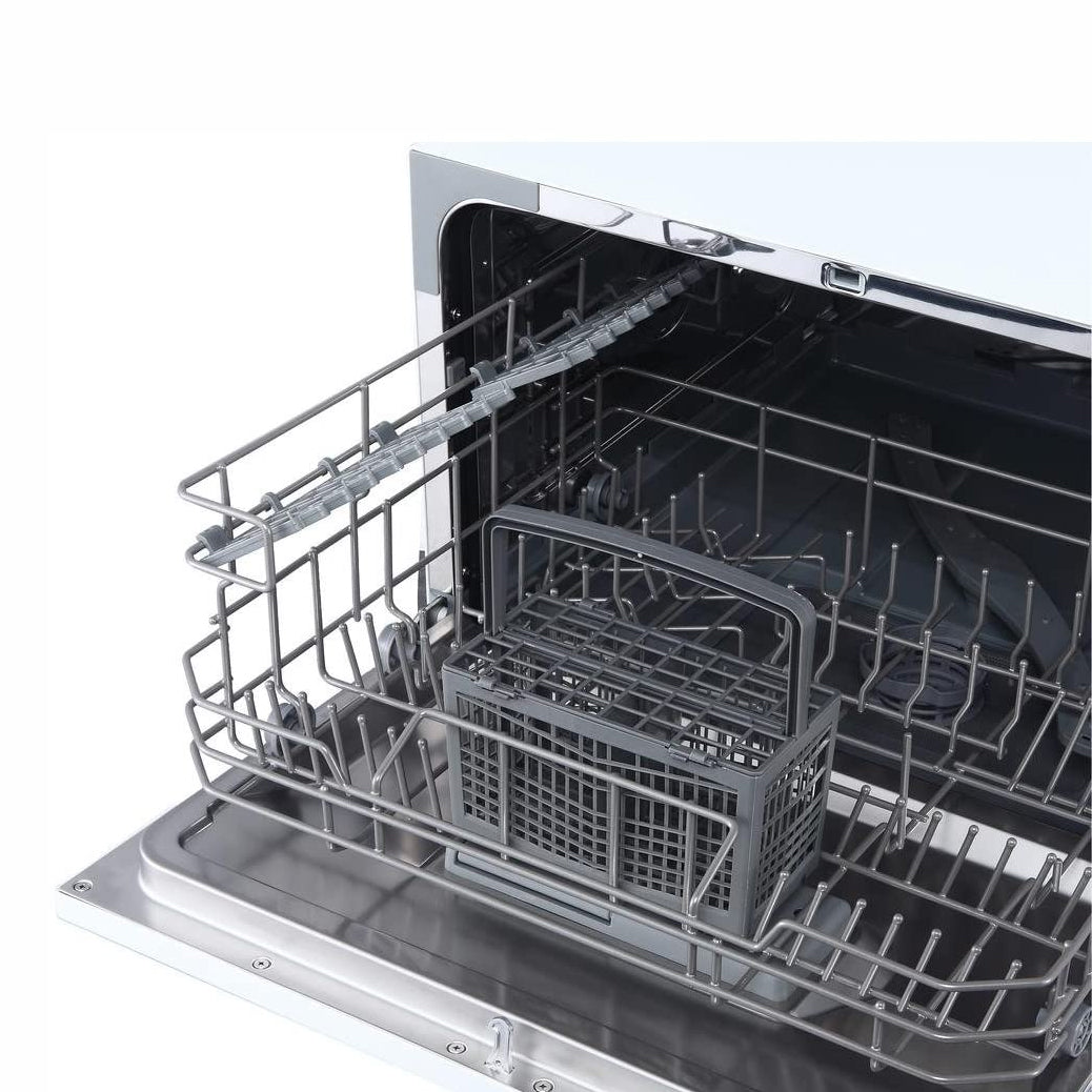 Magic Chef Energy Star 6 Plate Kitchen Countertop Dishwasher, White (Open Box) - VMInnovations