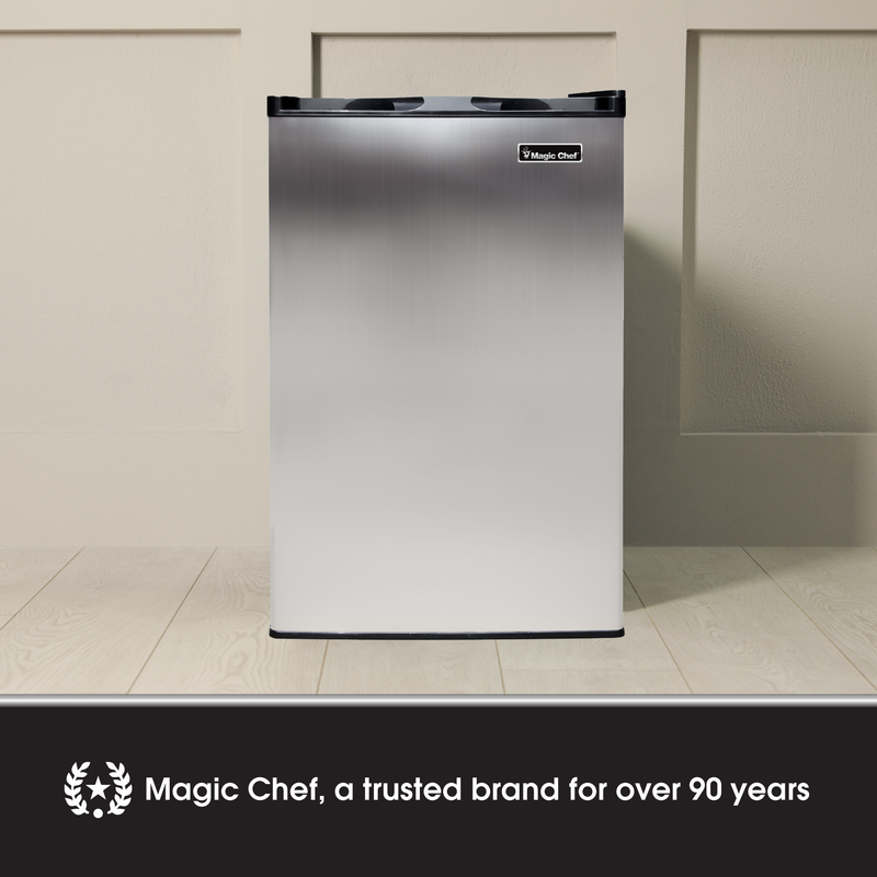 Magic Chef MCUF3S2 3 Cubic Foot Deep Small Mini Upright Freezer, Stainless Steel