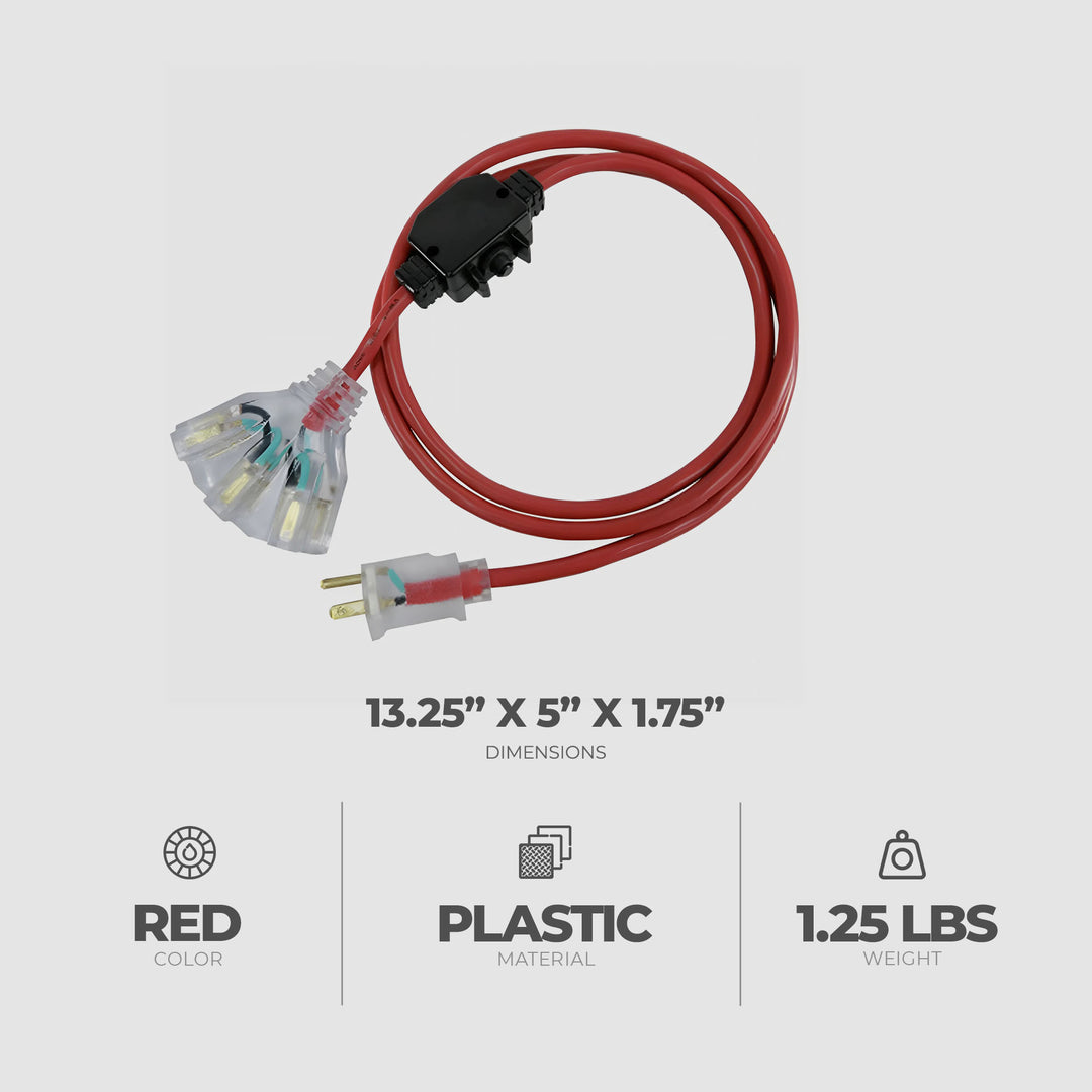 Master Electrician 25 Feet Outdoor Extension Cord with Inline Circuit Breaker - VMInnovations