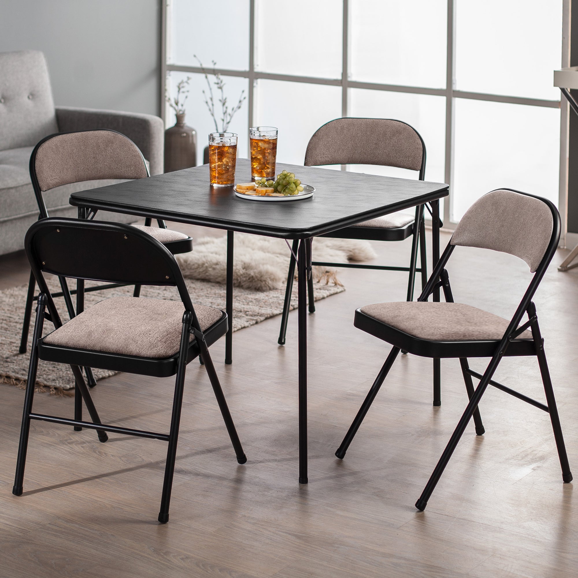 MECO 4-Pack of Deluxe Corrin Fabric Padded Folding Chairs with 16 x 16 Inch Seat - VMInnovations