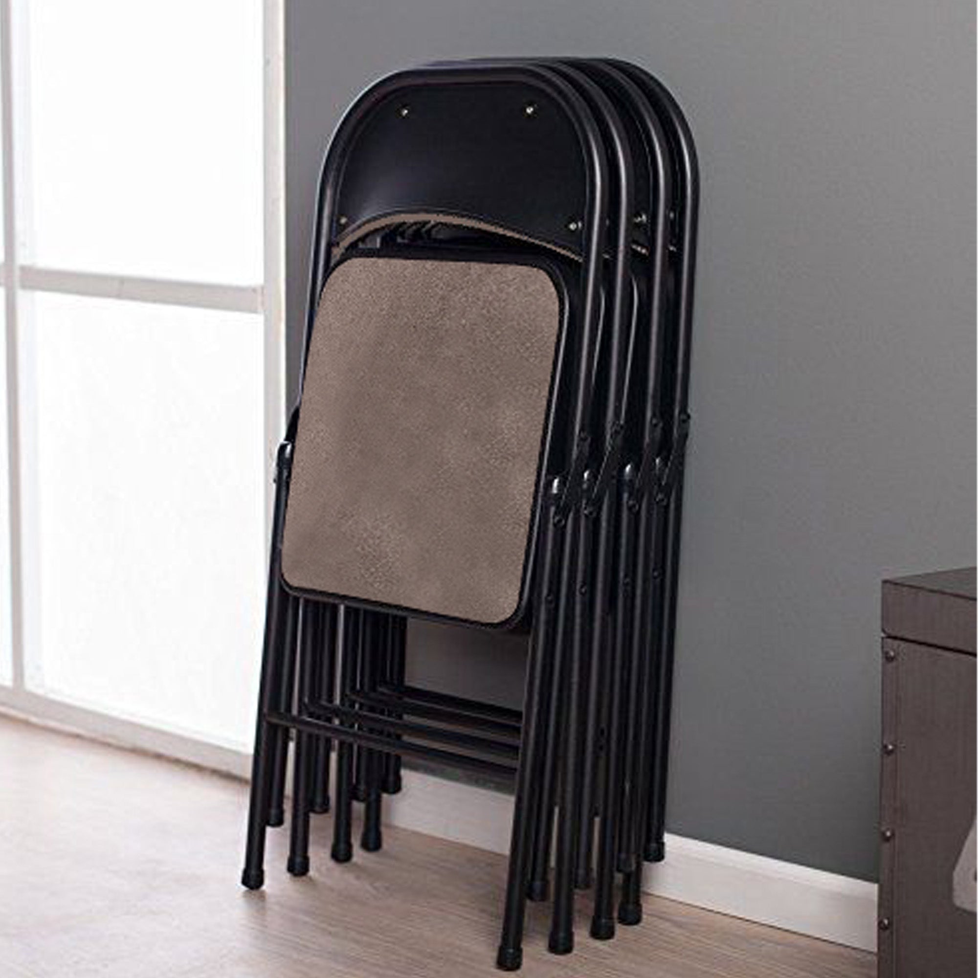 MECO 4-Pack of Deluxe Corrin Fabric Padded Folding Chairs with 16 x 16 Inch Seat - VMInnovations