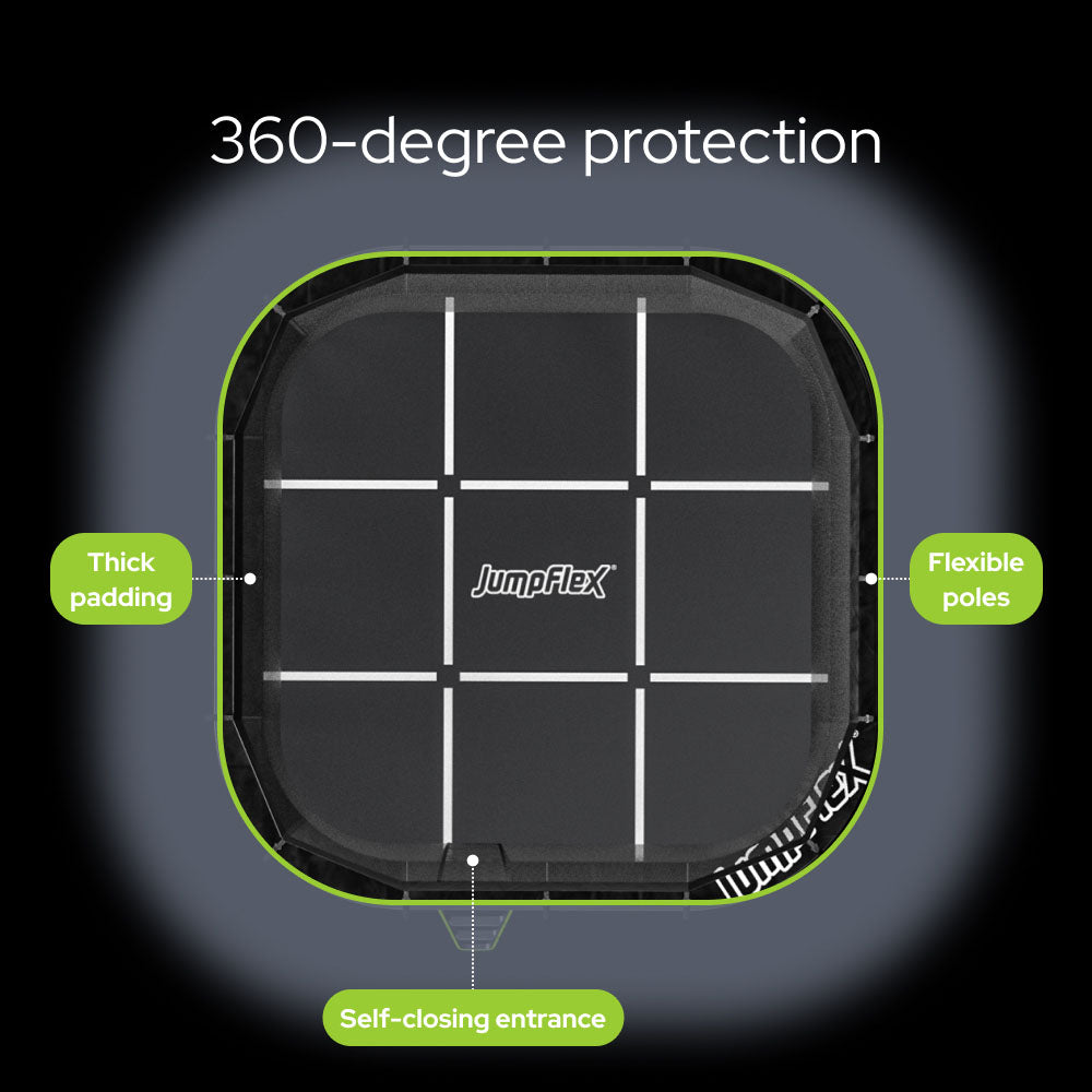 JumpFlex MEGA 14' Trampoline Outdoor Jumping Play Set w/ SMARTSHADE Canopy Cover - VMInnovations