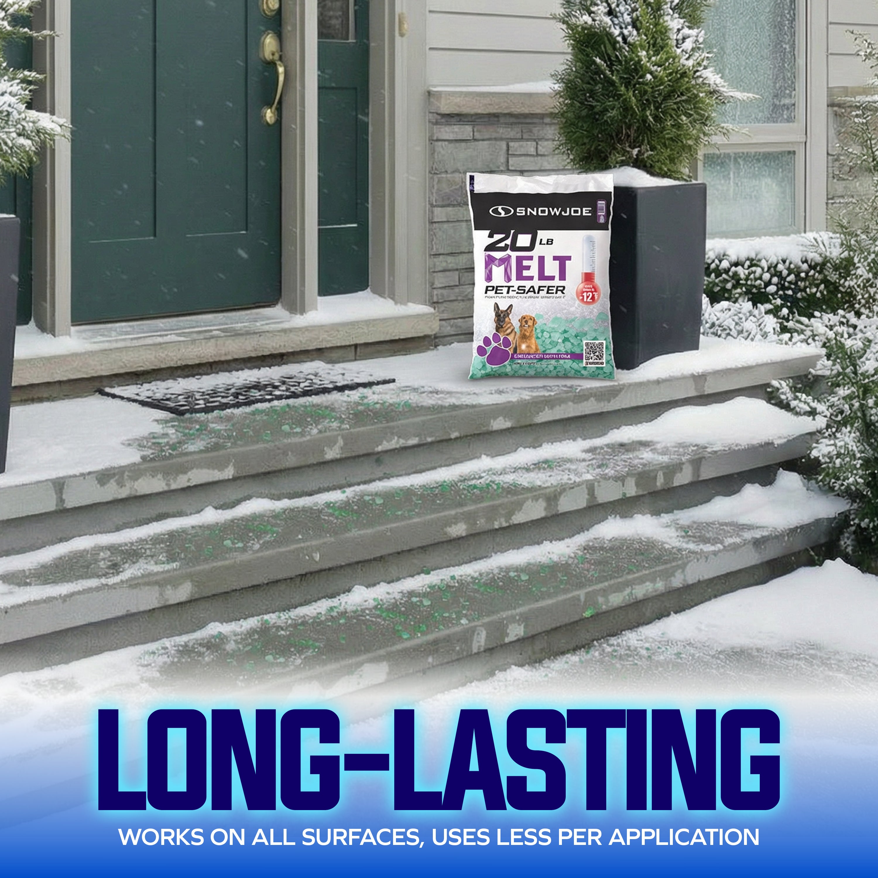 Snow Joe Fast-Acting Ice Melt Blend, Safe for Concrete and Sidewalks, 20 Pounds