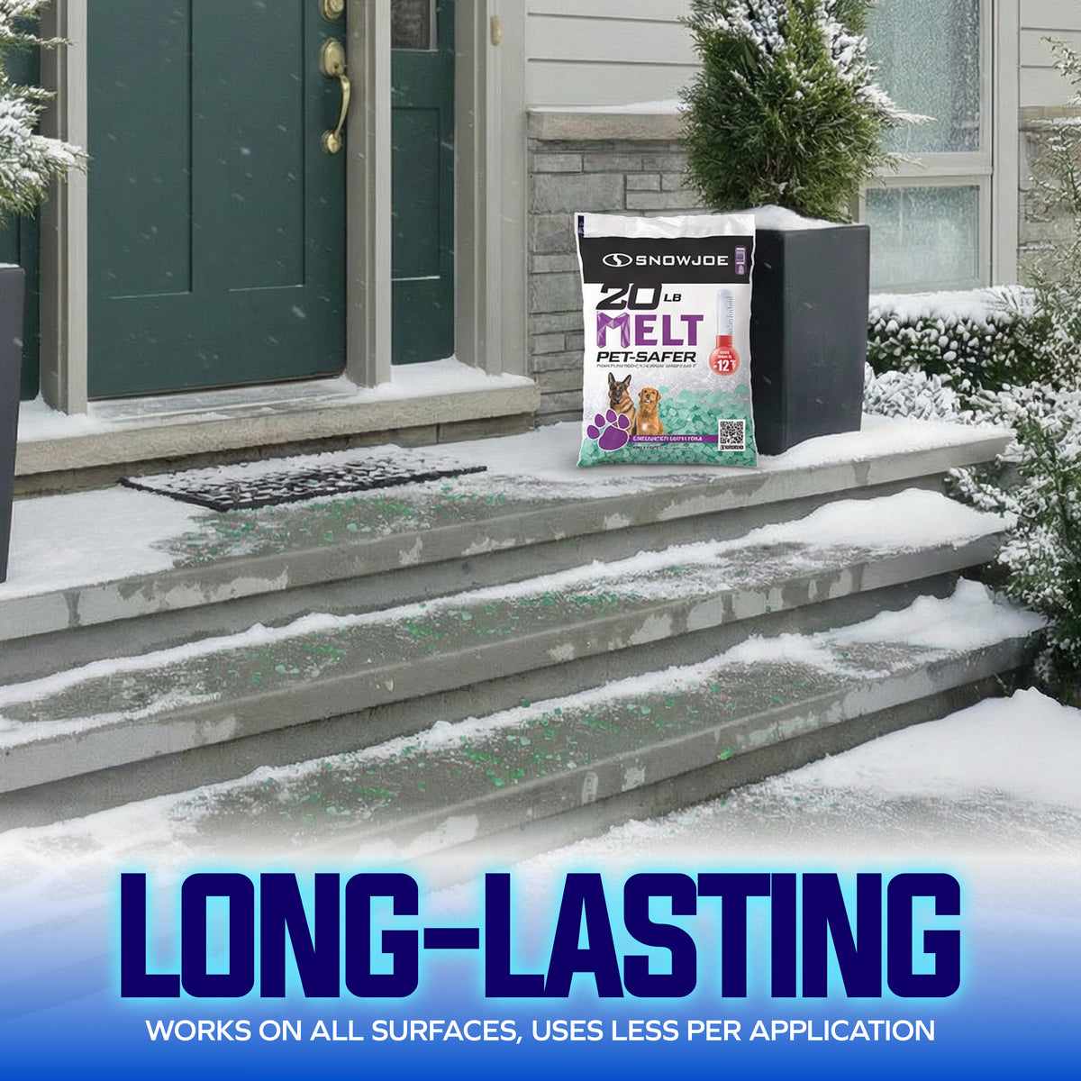 Snow Joe Fast-Acting Ice Melt Blend, Safe for Concrete and Sidewalks, 20 Pounds
