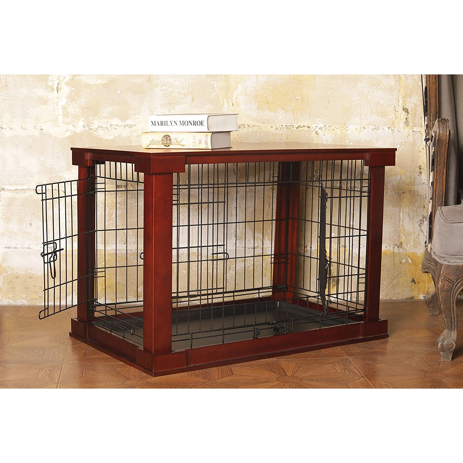 Decorative Pet Cage w/ Protection Box End Table, Large, Brown (Used) - VMInnovations