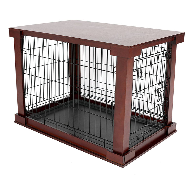 Merry Products Decorative Pet Cage w/ Protection Box End Table, Large, Brown