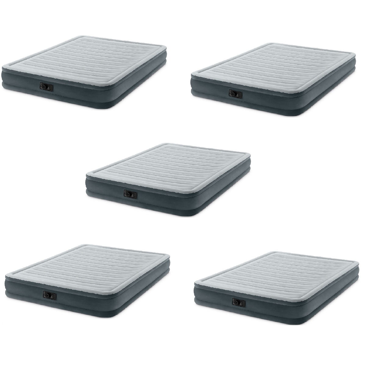 Intex Dura-Beam Series Mid Rise Airbed w/Built In Electric Pump, Queen (5 Pack) - VMInnovations