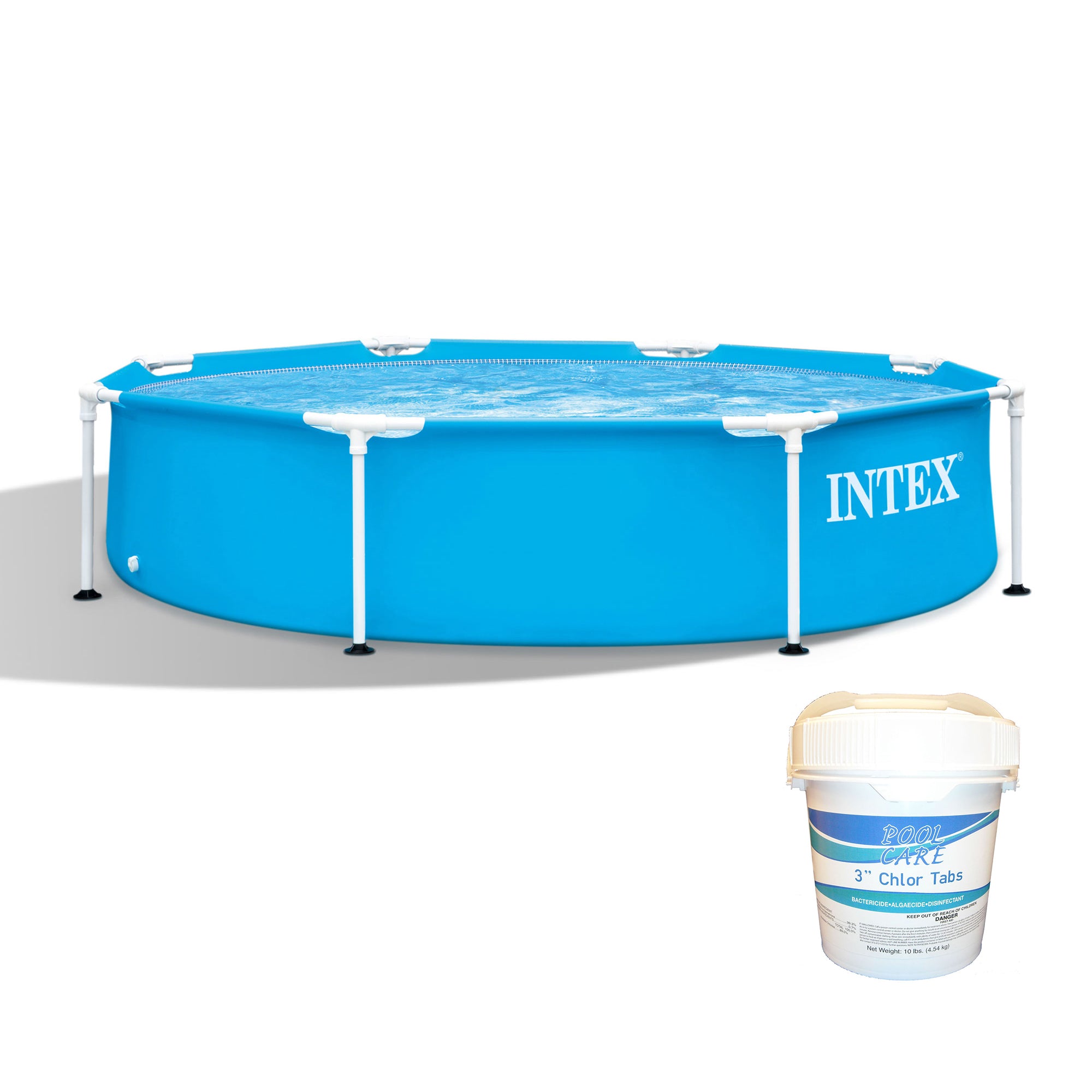 Intex 28205EH 8 Ft x 20 In Metal Frame Swimming Pool with 3 In Chlorine Tablets