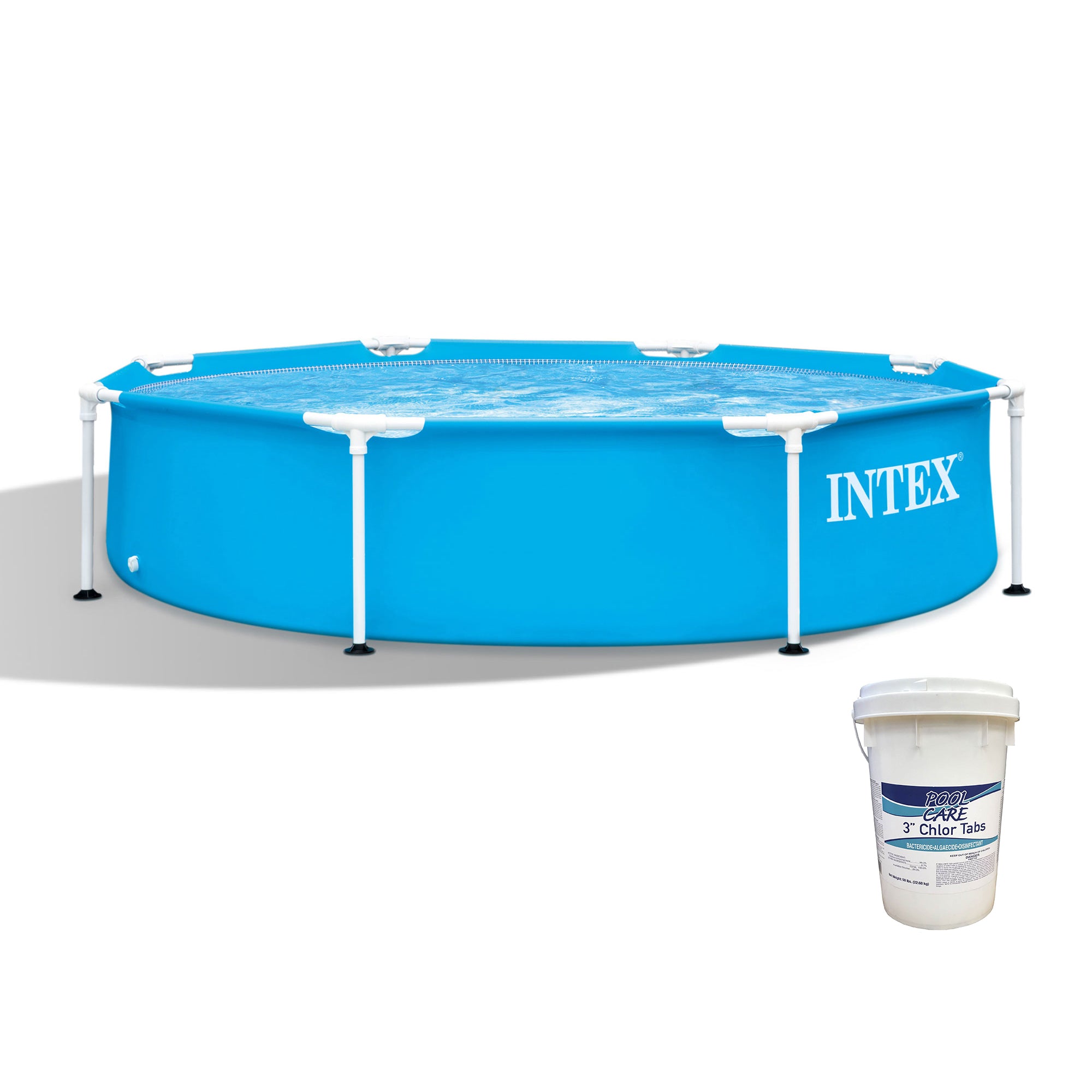 Intex 28205EH 8 Ft x 20 In Metal Frame Swimming Pool with 3 In Chlorine Tablets