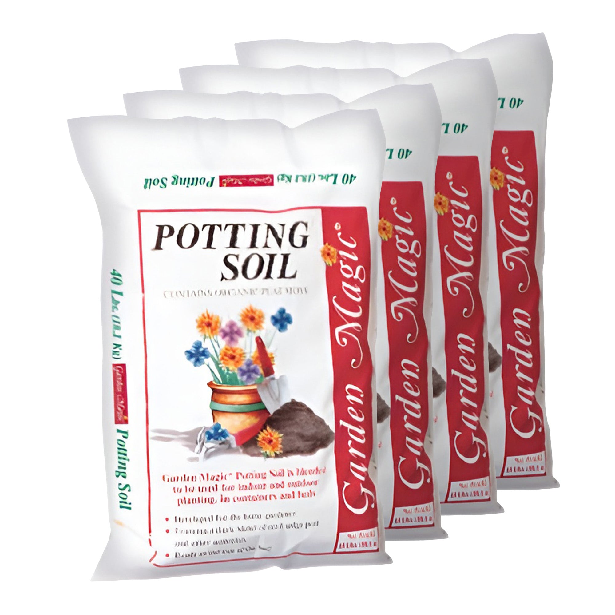 Michigan Peat Company Garden Magic General Purpose Potting Soil, 40 lb, 4 Pack - VMInnovations