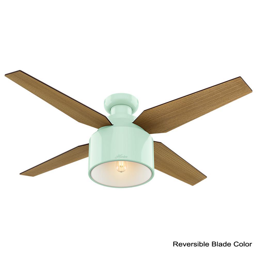 Hunter 52 Inch Cranbrook Low Profile Fresh White Ceiling Fan with Light & Remote