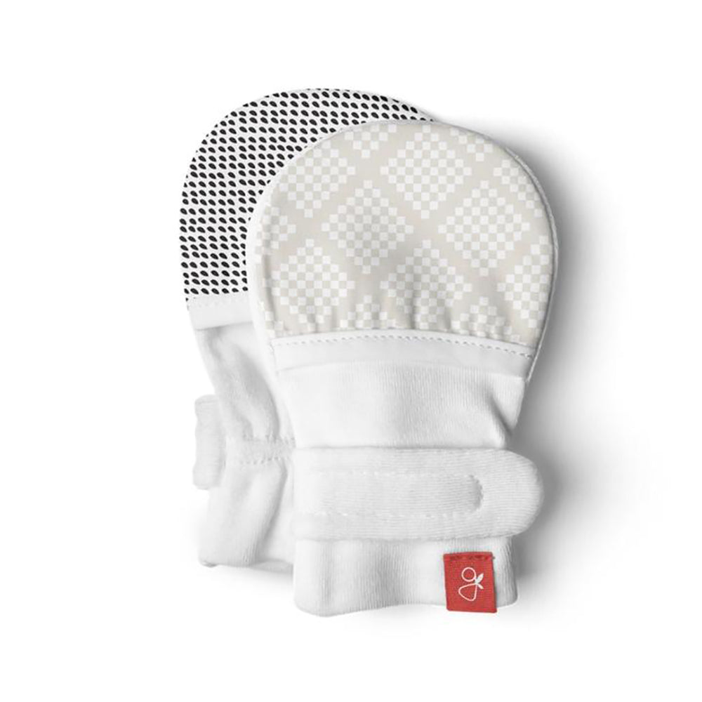 Goumikids Organic Baby Infant Hand Mittens, 3-6M Diamond Dots Cream (Open Box) - VMInnovations