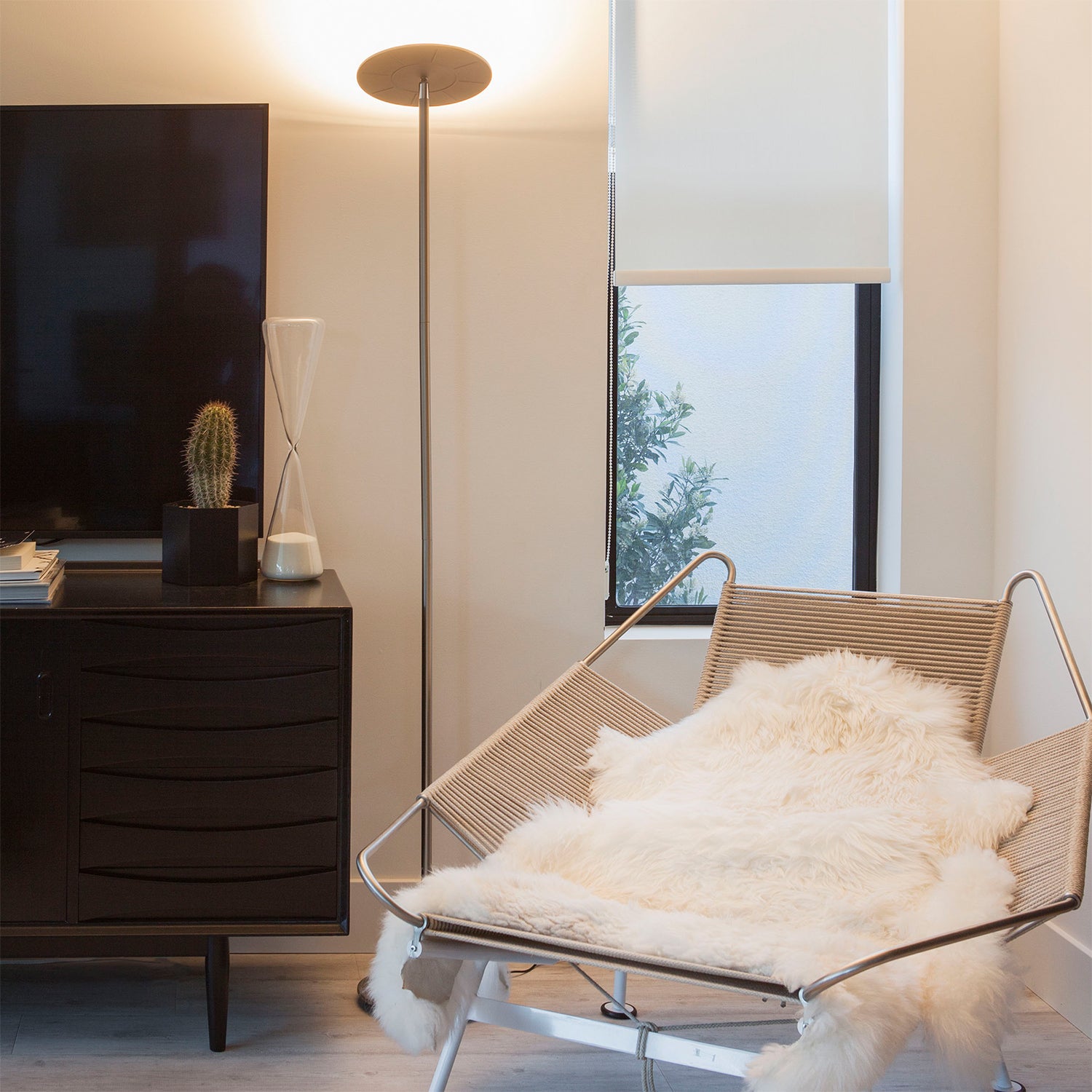 Brightech Sky LED Torchiere Super Bright Standing Touch Sensor Floor Lamp, Brass - VMInnovations