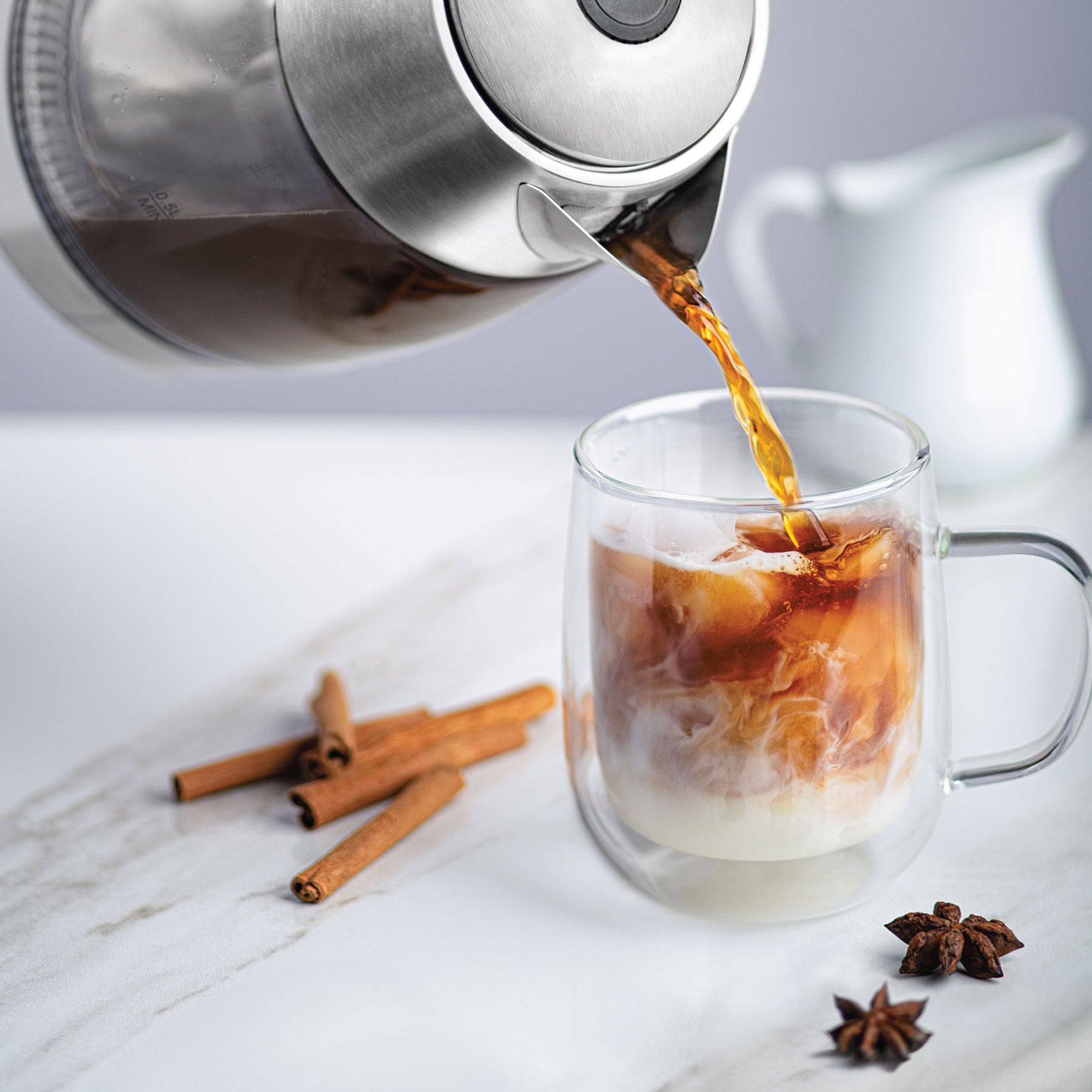Chefman 1.8 Liter Glass Electric Tea Kettle with Removable Tea Infuser(Open Box) - VMInnovations